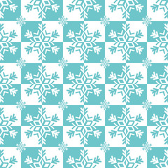 Blue and white snowflakes, Seamless Christmas pattern with flakes
