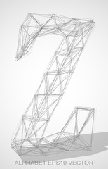 Vector illustration of a Pencil sketched Z. Hand drawn 3D Z.