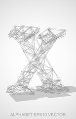 Vector illustration of a Pencil sketched X. Hand drawn 3D X.