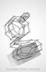 Vector illustration of a Ink sketched G. Hand drawn 3D G.