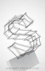Vector illustration of a Ink sketched S. Hand drawn 3D S.
