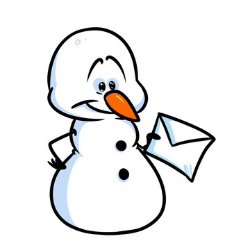 Christmas snowman letter cartoon illustration isolated image character
