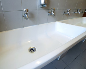 sink of a kindergarten without hildren