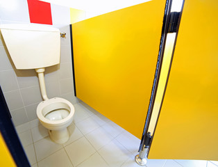 small toilet in the bathroom of a kindergarten for children