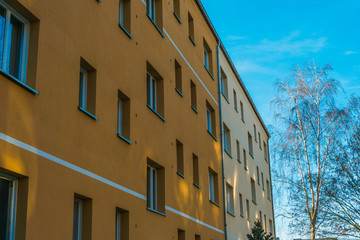 orange and yellow apartment building