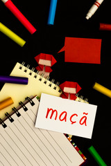 Portuguese; Learning New Language with Handwritten Flash Cards.