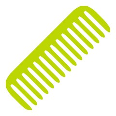 Green comb icon. Flat illustration of comb vector icon for web design