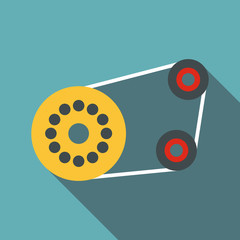 Timing belt icon. Flat illustration of tming belt vector icon for web design