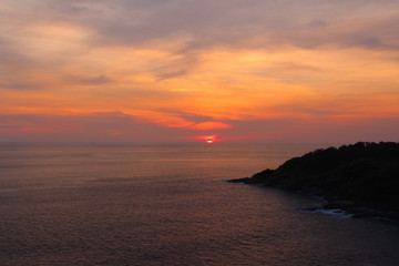 Fototapeta na wymiar Sunset at Laem Phrom Thep in Phuket province,Thailand.