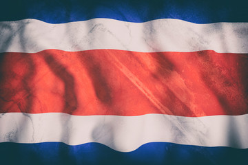 Republic of Costa Rica flag waving