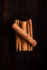 Few pieces of cinnamon spice