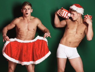 handsome macho santa twins