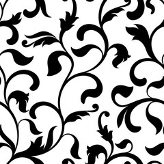 Classic seamless pattern with tracery on a white background. Vintage style