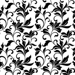 Elegant seamless pattern with classic tracery on a white background