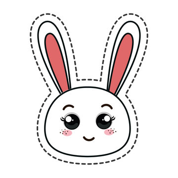 cute rabbit kawaii character vector illustration design