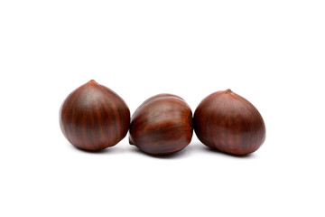 Chestnuts isolated on white background