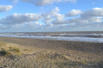 beach sea clounds sand 