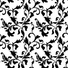 Classic seamless pattern with tracery on a white background. Vintage style