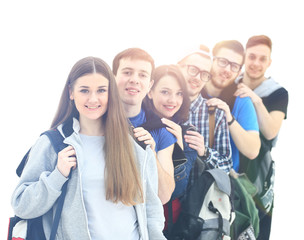Fototapeta premium Happy young group of people standing togethe