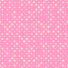 Seamless red pattern of diagonal rows, of blurred balls different sizes. Simple endless striped background. Regular stylish geometric graphic texture. Repeating dotted basis