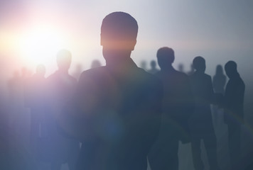 black silhouettes of business people