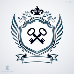 Heraldic coat of arms decorative emblem.