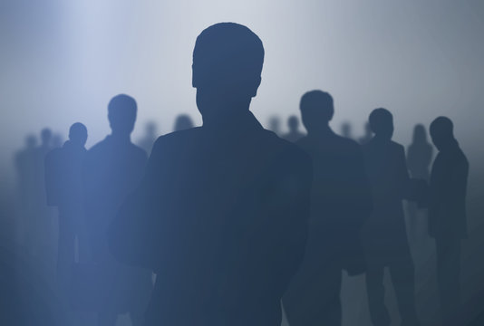 black silhouettes of business people - Powered by Adobe