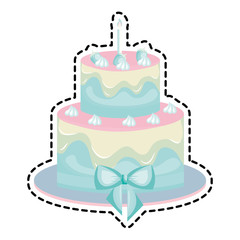 sweet birthday cake card vector illustration design