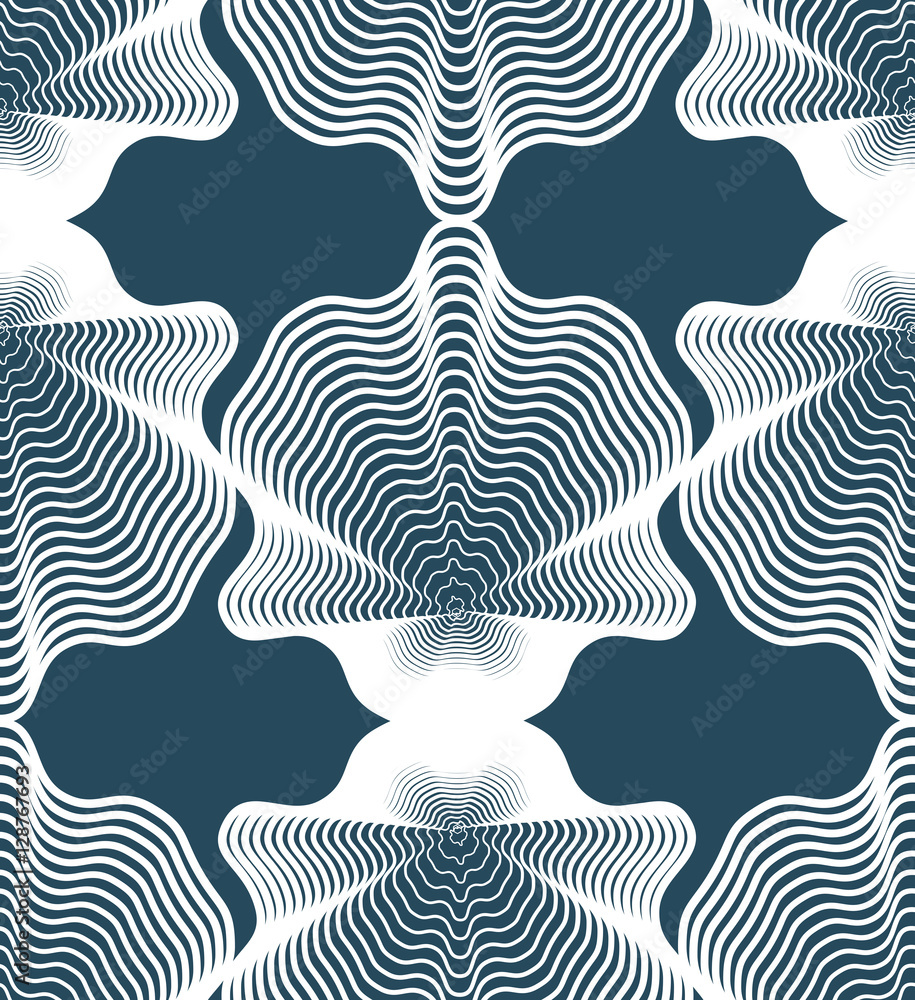 Poster ornate vector abstract background with white lines. symmetric de