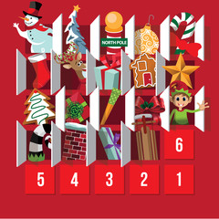 Countdown to Christmas Advent Calendar. Day 7. EPS 10 vector.