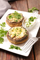 mushroom filled with cream,cheese and parsley