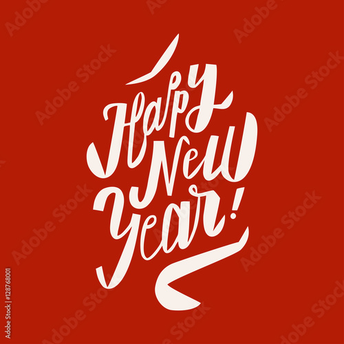 &quot;new year cartoon funny lettering. new year cute calligraphy card.&quot; Stock image and royalty-free