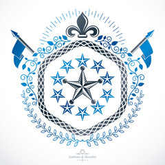 Heraldic coat of arms decorative emblem.