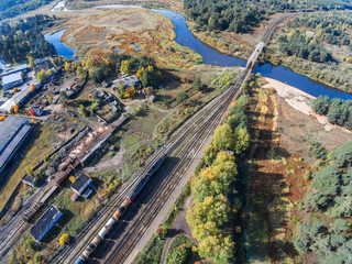 Volchina river and railway bridge