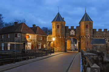 The medieval gate Koppelpoort in the Dutch town Amersfoort in th