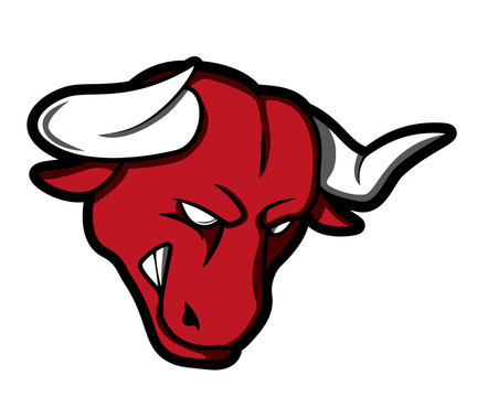 Isolated Angry Bull Head vector Illustration