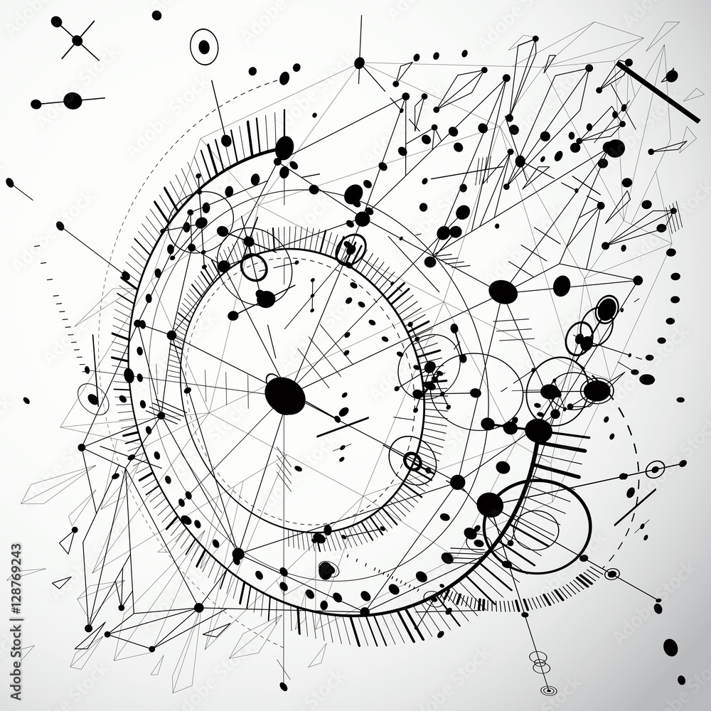 Poster technical abstraction created in low poly style. engineering dra
