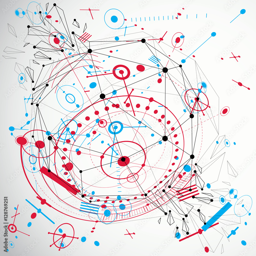 Aufkleber 3d engineering technology vector backdrop made using low poly de