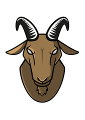 Isolated Angry Bull Head vector Illustration