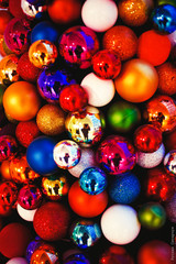 many colored Christmas toys