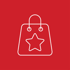 shop handle bag shopping sale store package outline thin line line