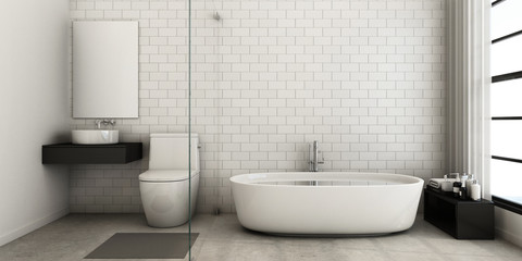 Naklejka na ściany i meble Bathroom design modern & Loft - 3D render