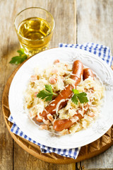Sauerkraut stew with sausages