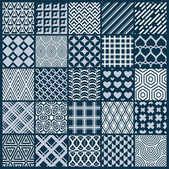 Vector graphic vintage textures created with squares, rhombuses