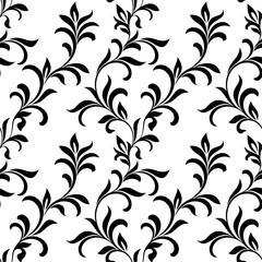 Elegant seamless pattern with classic tracery on a white background