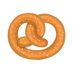 delicious pretzel isolated icon vector illustration design