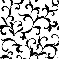 Classic seamless pattern with tracery on a white background. Vintage style