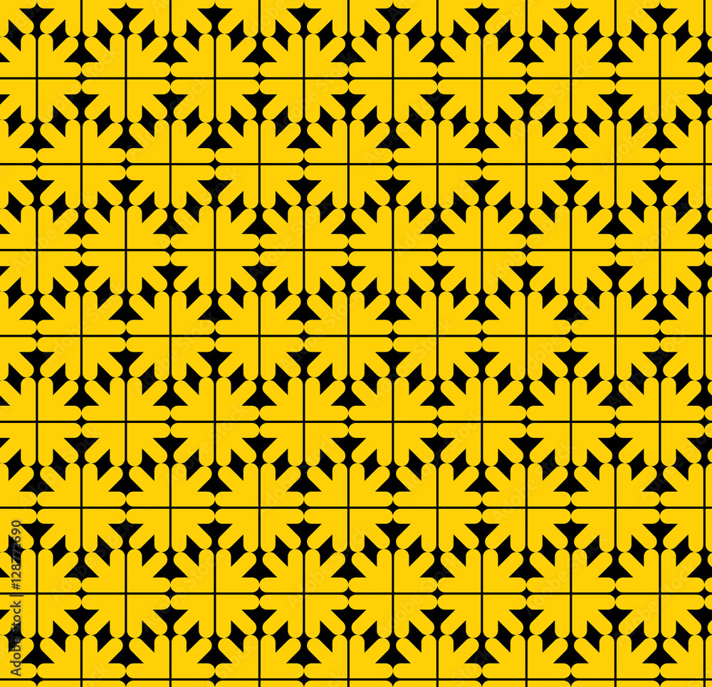 Poster contrast abstract seamless pattern with yellow arrows. vector wa