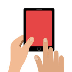 Obraz na płótnie Canvas hand human with smartphone device isolated icon vector illustration design