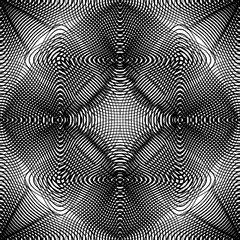 Vector monochrome stripy illusive endless pattern, art continuou